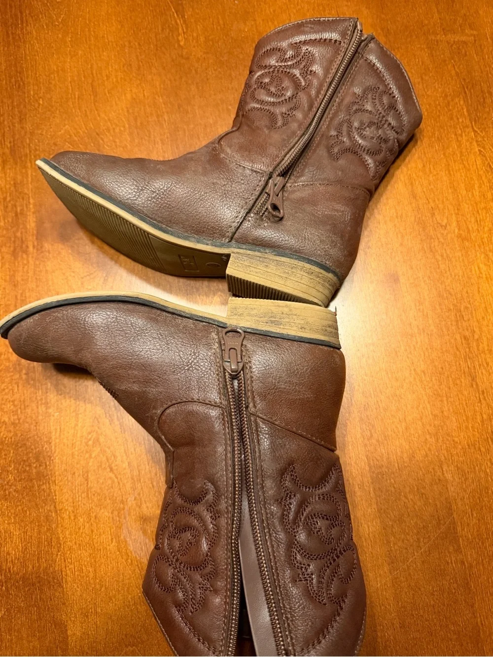 Cat & Jack Brown Embroidered Kids Western Boots